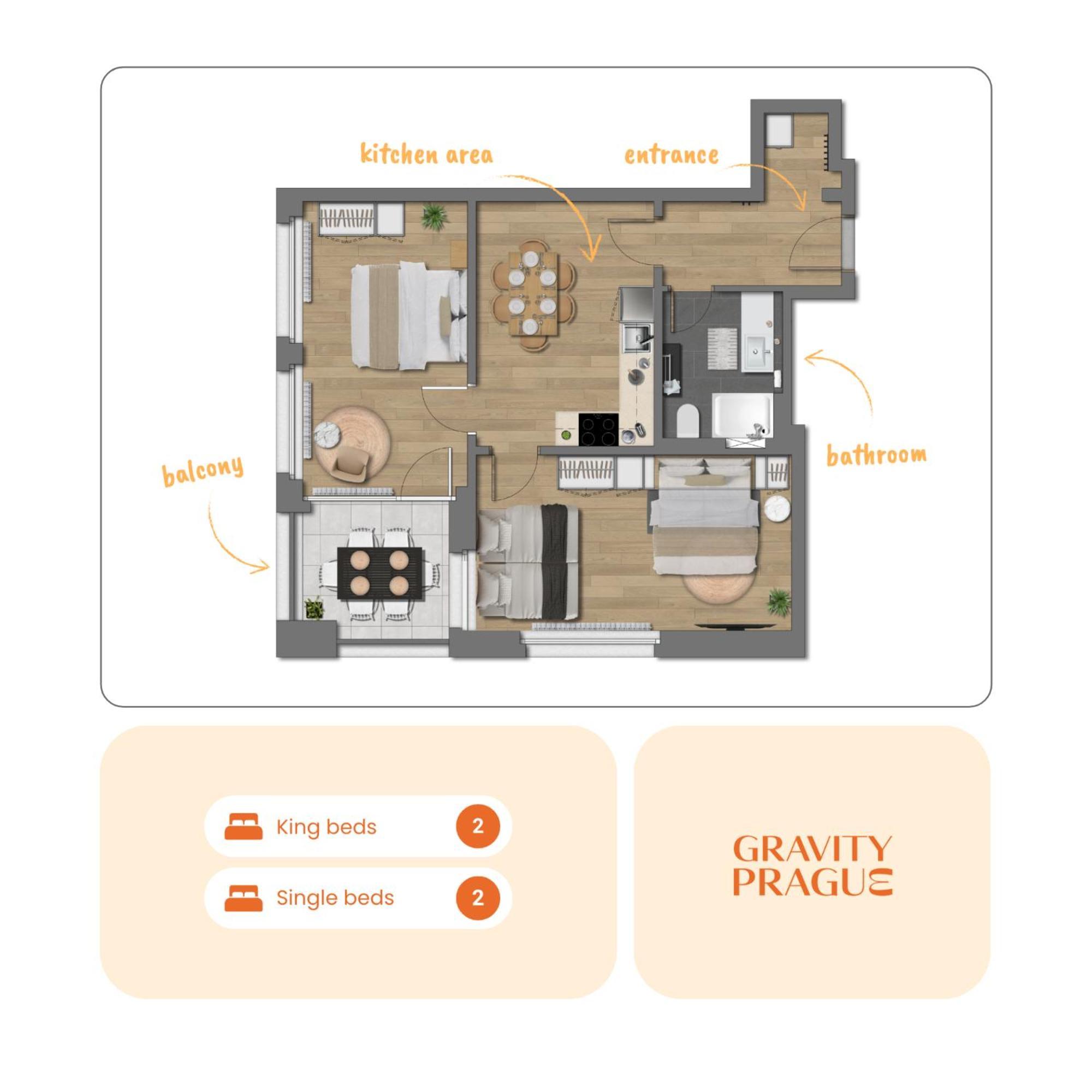 Apartament Bright 2Br - 8Th Floor, Balcony, Free Parking - By Gravity Praga Zewnętrze zdjęcie